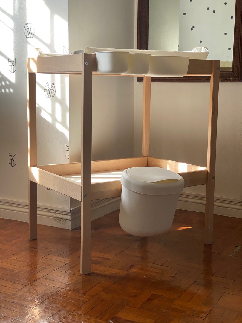 Ikea Sniglar Changing Table with Accessories, Babies & Kids, Bathing
