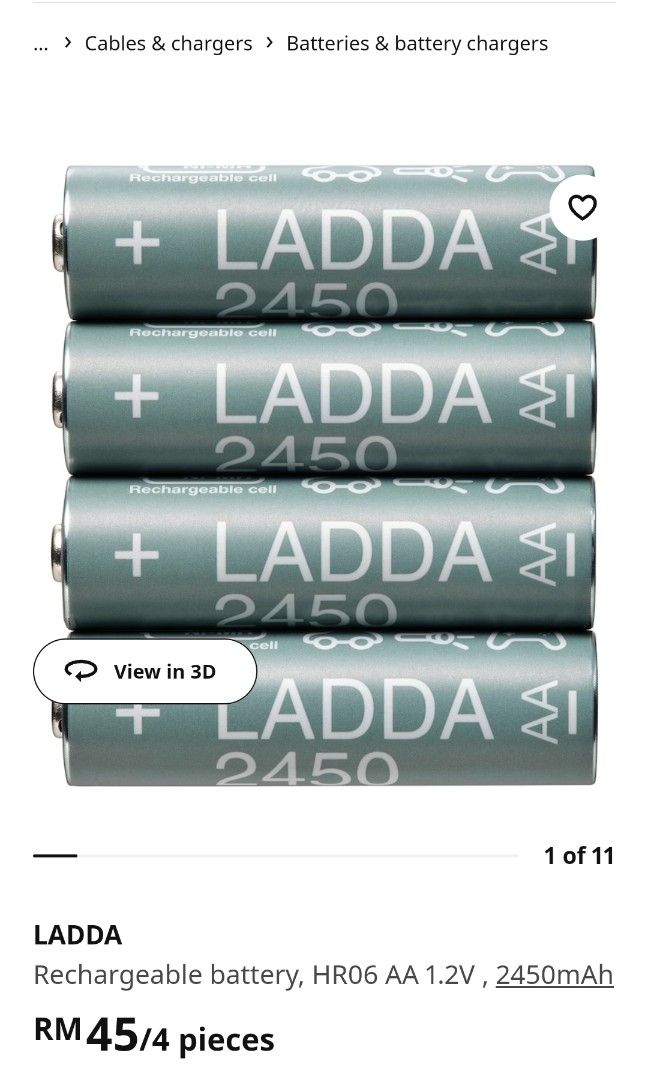 Ikea Utsund LED lighting + rechargeable battery, Furniture & Home Living, Lighting & Fans