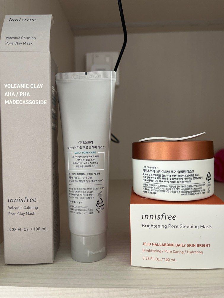 Innisfree Volcanic Calming Pore Clay Mask & Brightening Pore Sleeping