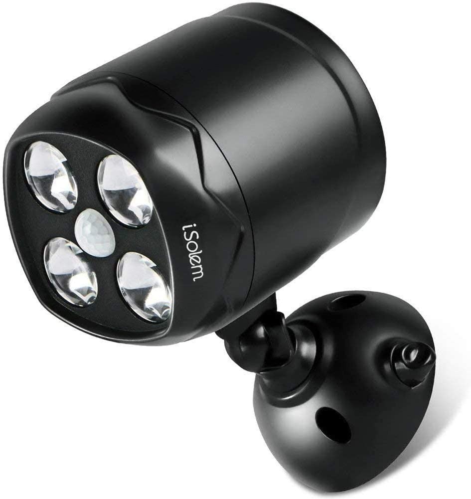 iSolem Waterproof Battery Motion Sensor Lights, 600 Lumens Wireless LED