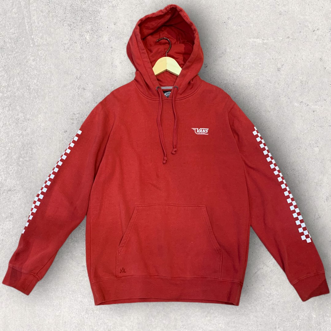 Jaket vans off the wall merah cheap