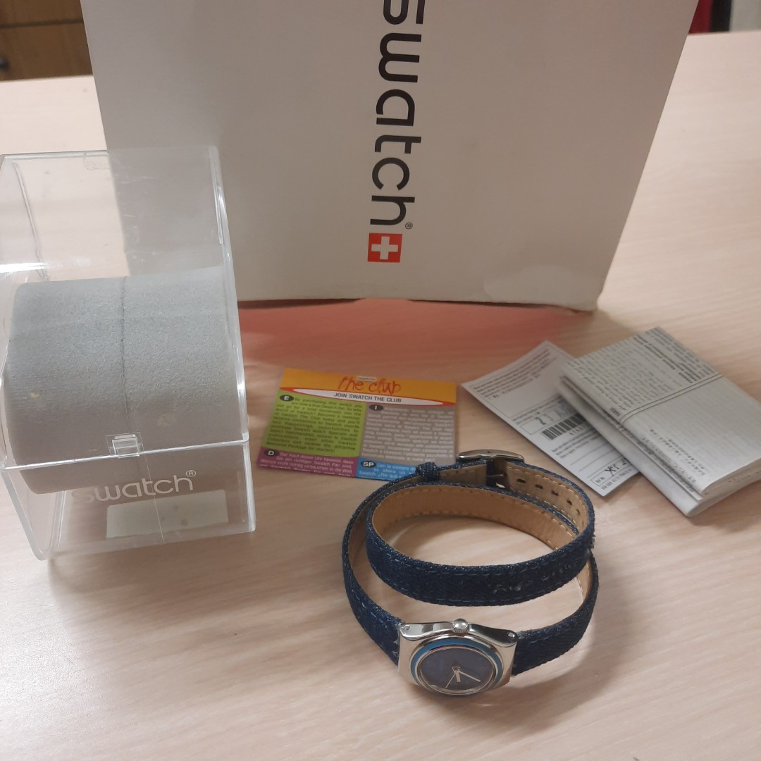 Jam Swatch Jeans Lilit Original Authentic Swiss, Fesyen Wanita, Jam