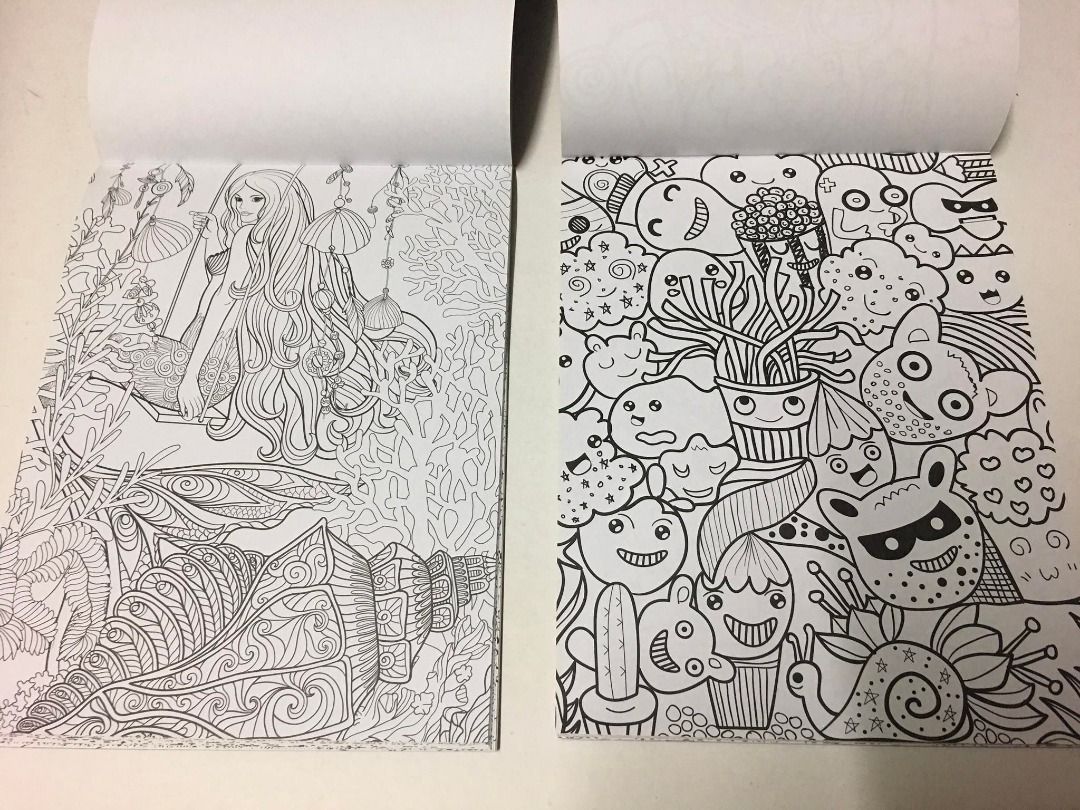 Kaleidoscope Coloring Book Bundle (Kawaii & Mermaids), Hobbies & Toys