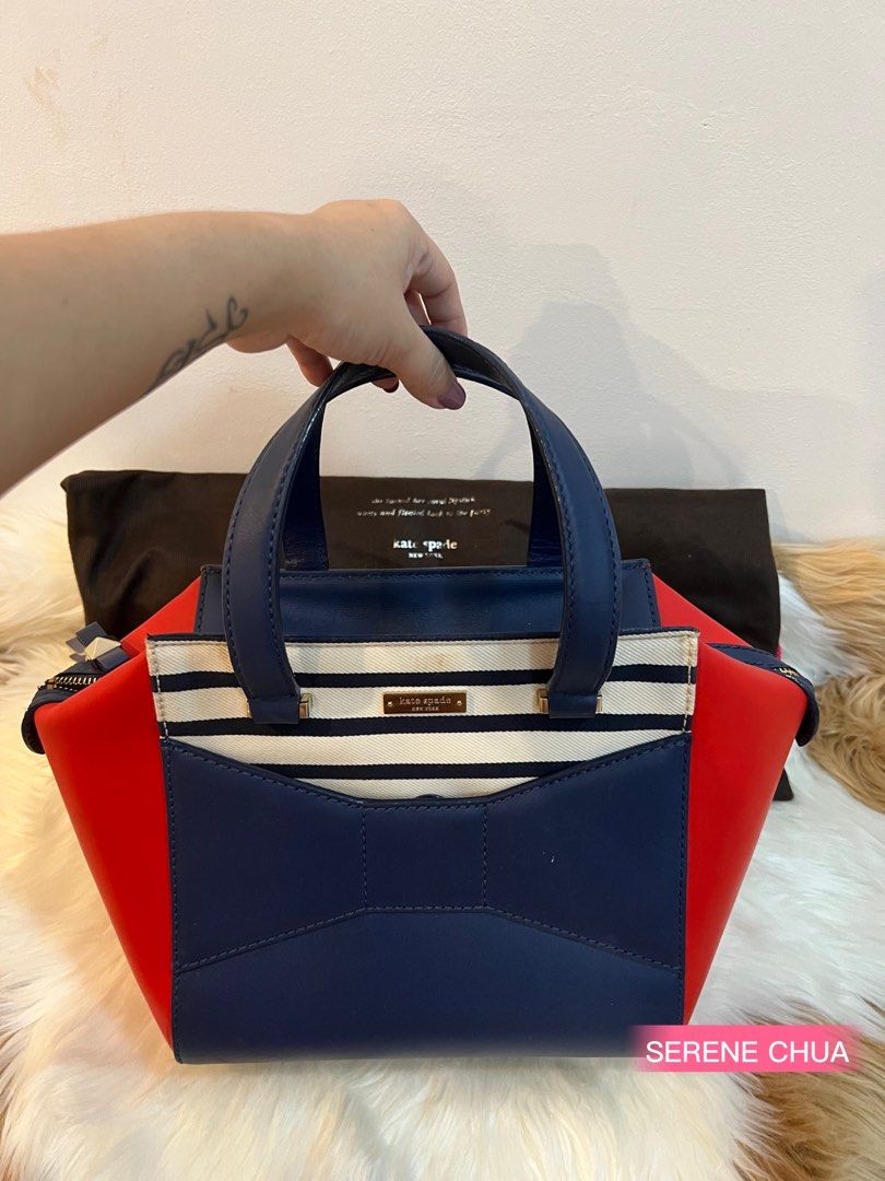 Kate Spade 100% Authentic 2 Park Avenue Beau navy red, Women's Fashion,  Bags & Wallets, Tote Bags on Carousell