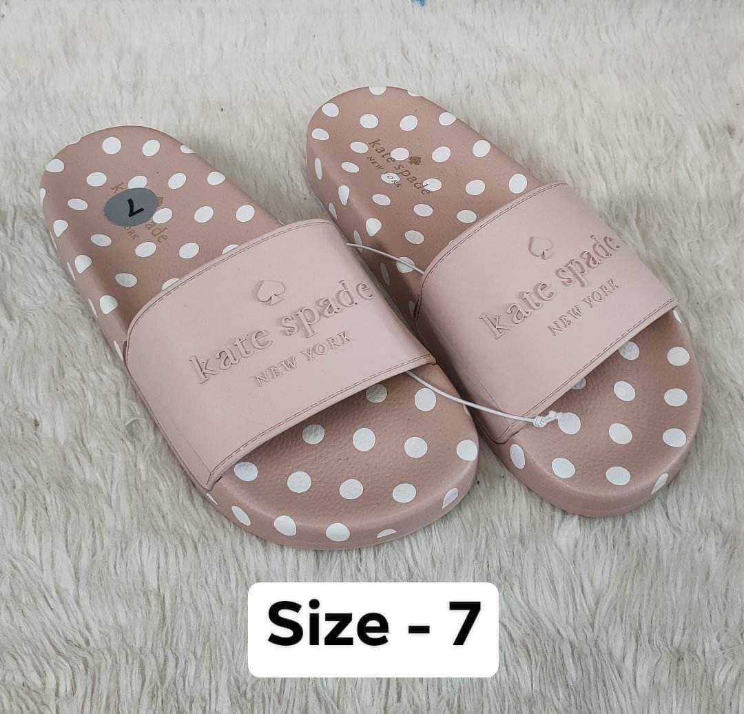 Kate Spade Pink Polka Dots Slides Size 7, Women's Fashion, Footwear,  Slippers and slides on Carousell
