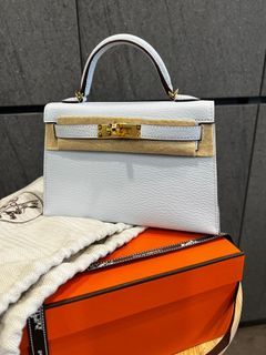 Hermes Kelly 25 Outer Stitched Epson Tricolor Handbag Nata