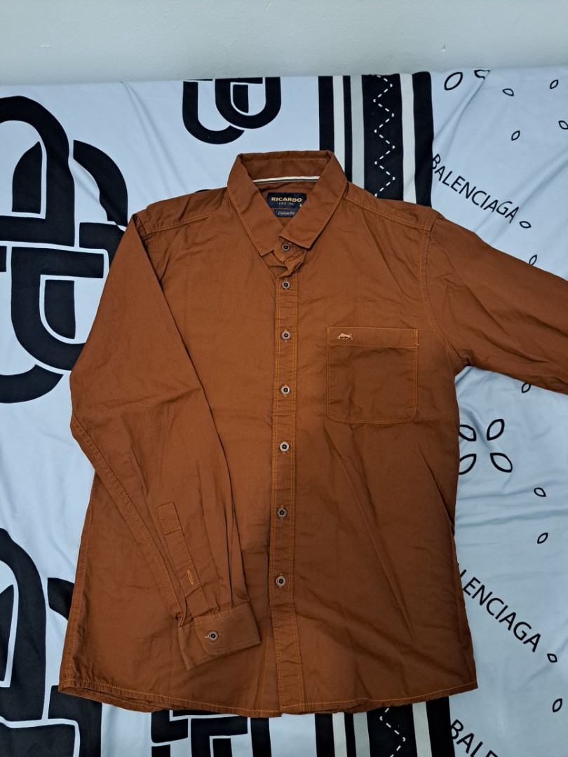 Kemeja Coklat Men S Fashion Men S Clothes Tops On Carousell