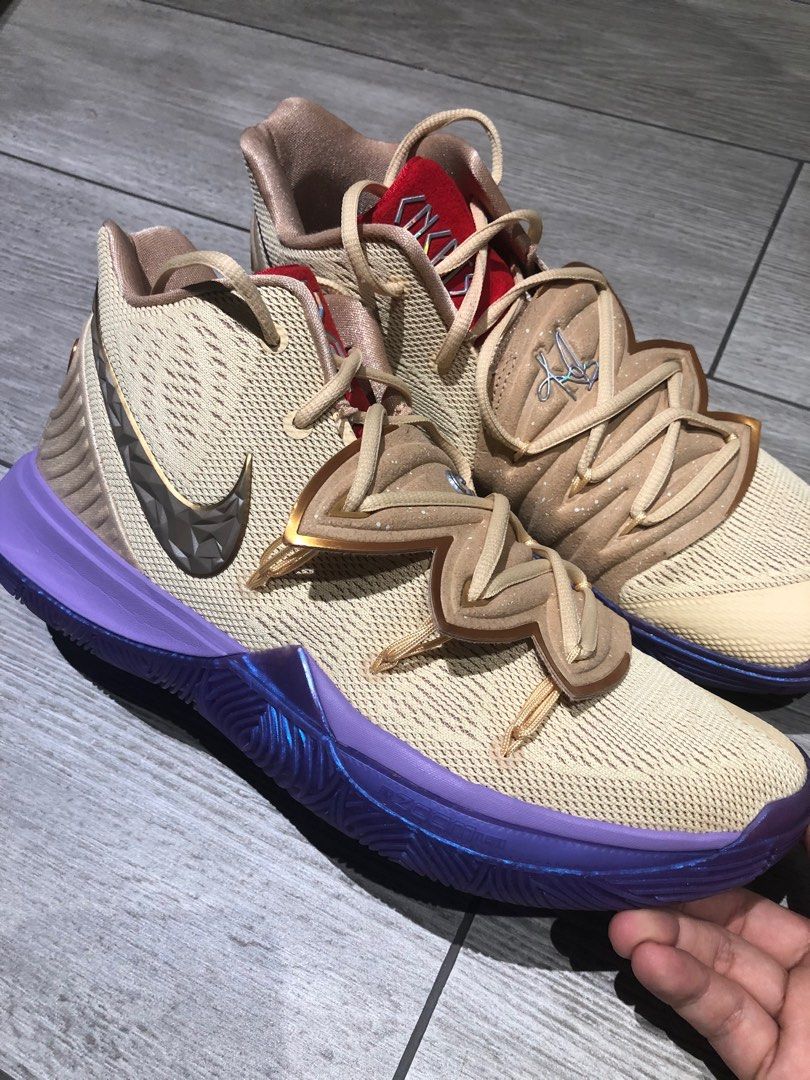 Kyrie 5 tan and purple sales