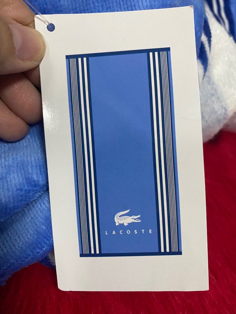 Lacoste Beach Towel (Category: Bedding & Towels) located in Caloocan City. Submitted by rowee27 (Listing ID 1208993873, Image 2). Description: Brandnew Original 36x 72 inches Bought in 🇺🇸.