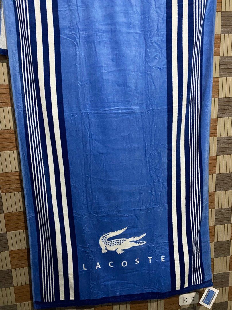 Lacoste Beach Towel (Category: Bedding & Towels) located in Caloocan City. Submitted by rowee27 (Listing ID 1208993873, Image 1). Description: Brandnew Original 36x 72 inches Bought in 🇺🇸.