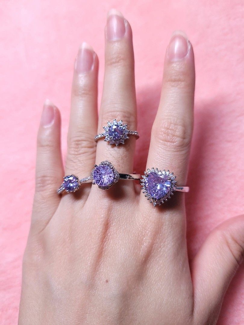 Purple outlet moissanite ring