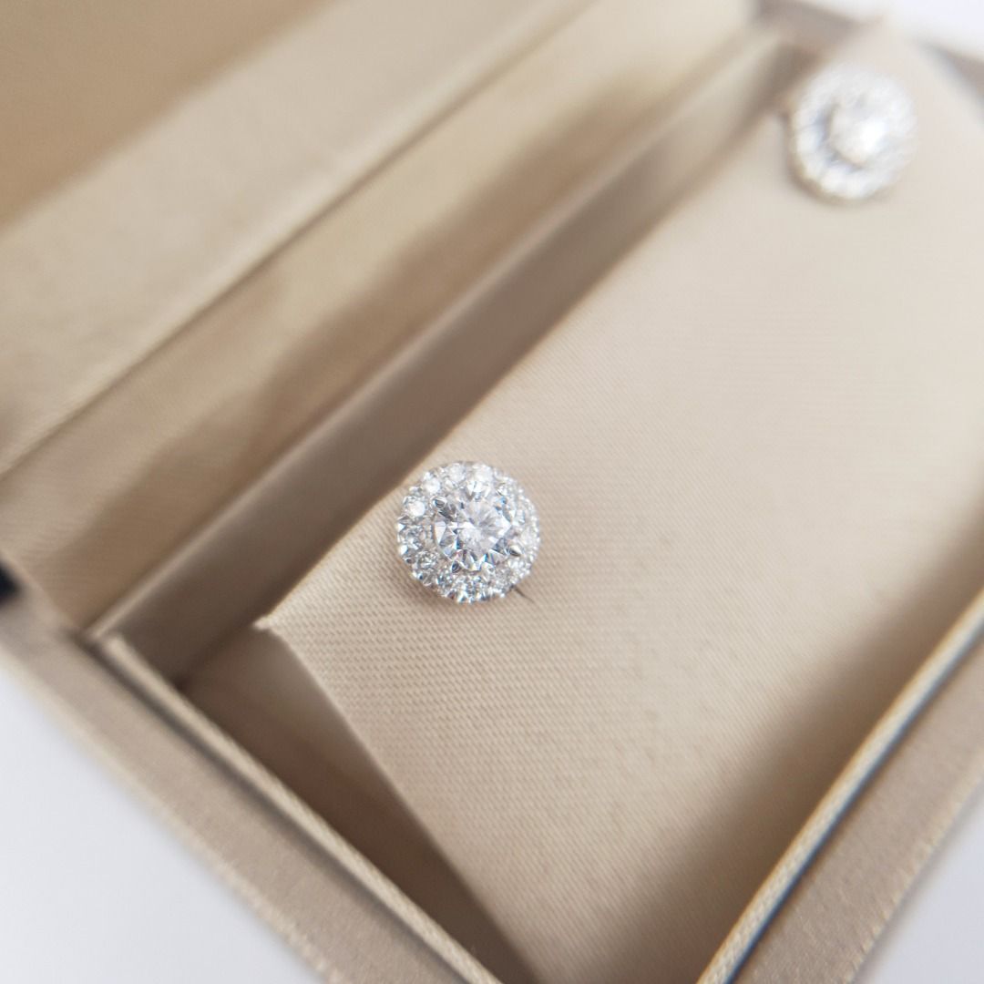 LILY DETACHABLE HALO DIAMOND EAR STUDS 2022 243 DIAMOND EARRINGS