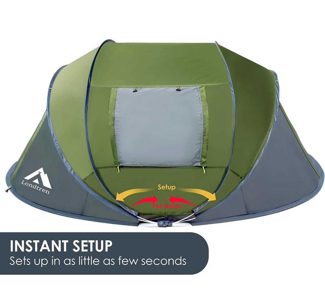 Londtren 4P pop up tent, Sports Equipment, Hiking & Camping on Carousell