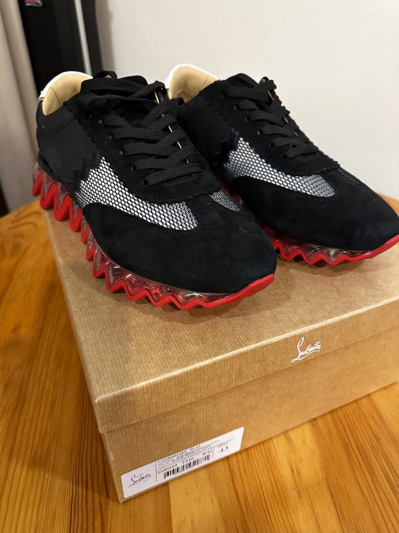 Loubishark Christian Louboutin Black White Sneakers Size 43
