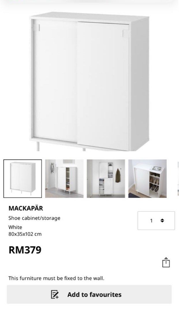 Mackapar shoe clearance cabinet