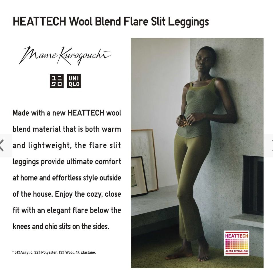 WOMEN'S HEATTECH WOOL BLEND FLARE SLIT LEGGINGS MAME KUROGOUCHI