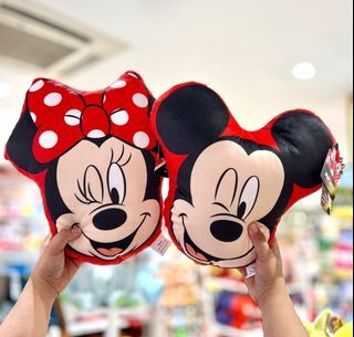 Mickey and Minnie Mouse Face Cushion Pillow