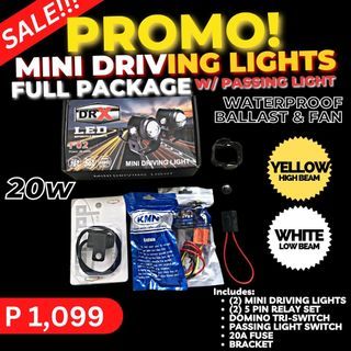 Mini Driving Light With Passing Light Full Package