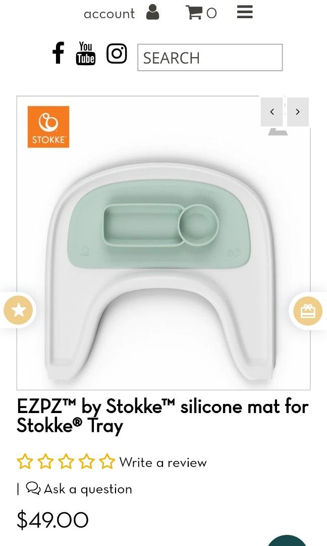 [NEW] EZPZ Stokke Silicon mat for Stokke Tripp Trapp Tray, Babies