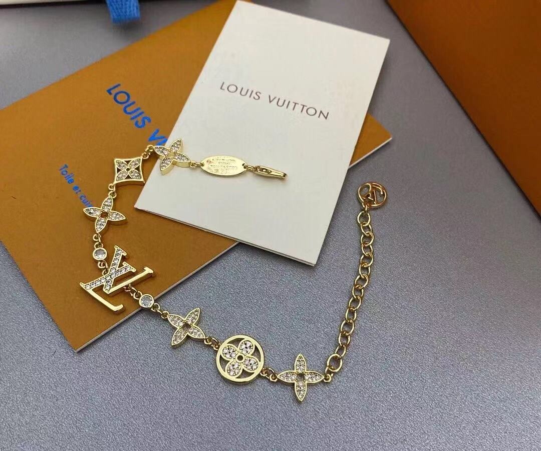 new Louis Vuitton four-leaf clover letter bracelet on Carousell
