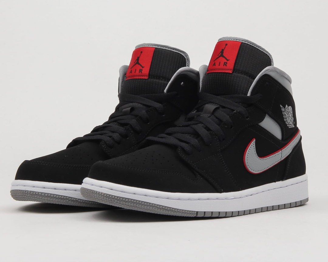 Jordan 1 mid shop black particle grey