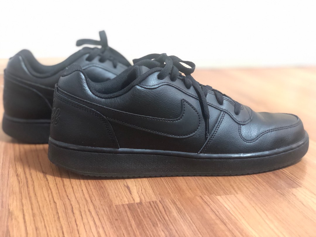 nike ebernon low black white