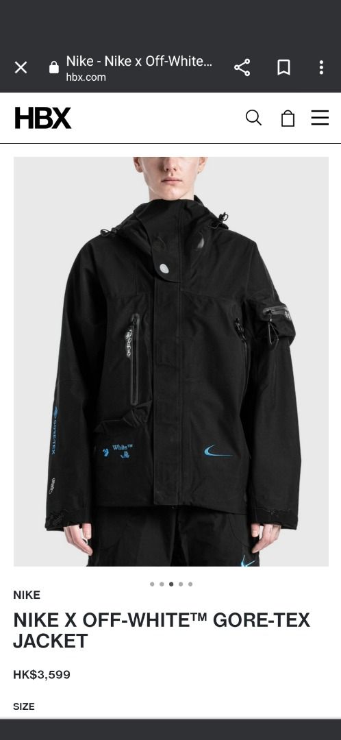 OFF WHITE 眩しく x Nike 007 GORE-TEX Jacket XL OFF WHITE 眩しく x Nike 007 GORE-TEX Jacket XL