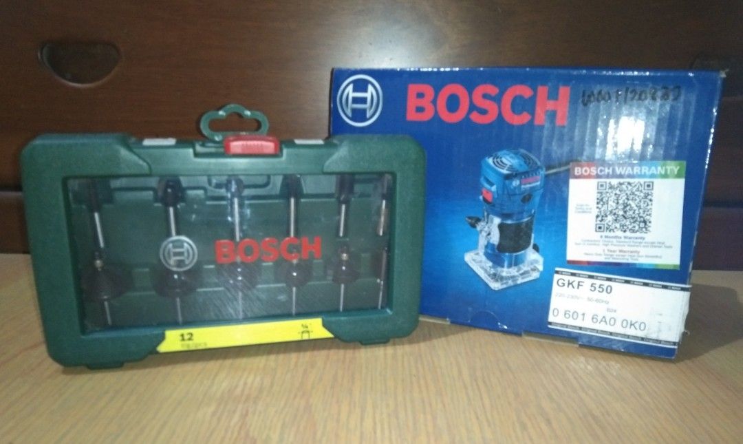 ORIGINAL BOSCH Router/Trimmer & 12Piece Bit Set (BRAND NEW), Furniture