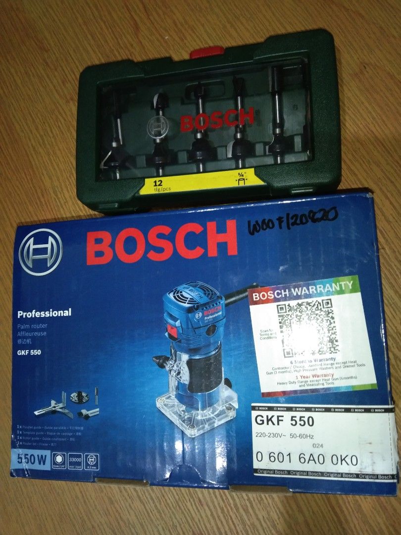 ORIGINAL BOSCH Router/Trimmer & 12-Piece Bit Set (BRAND NEW), Furniture ...