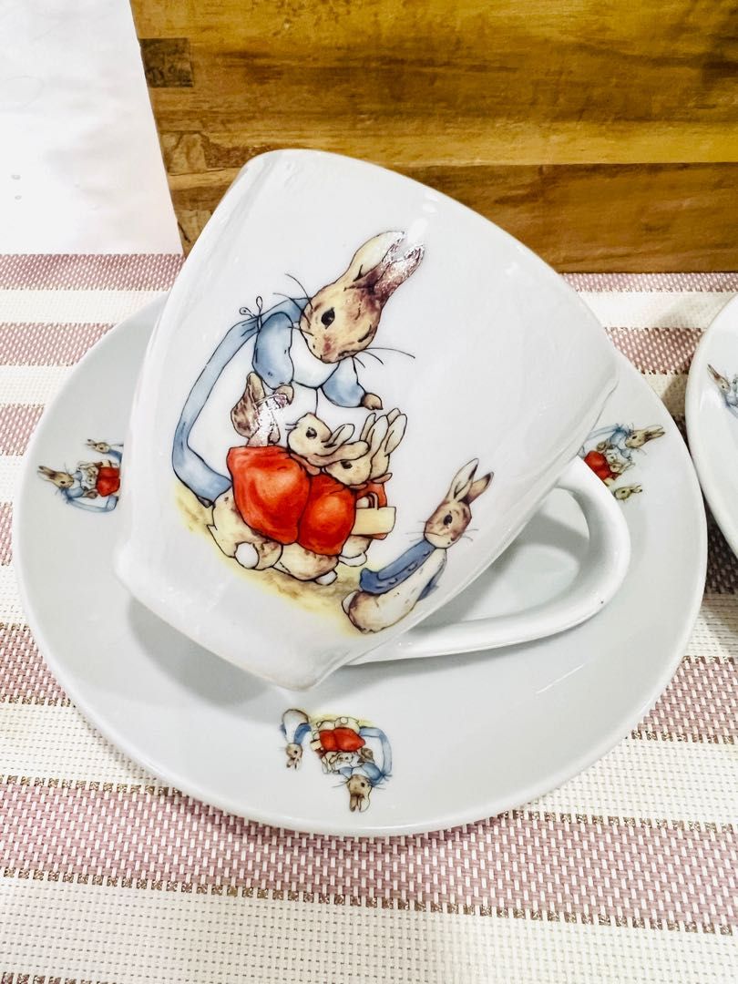 Peter Rabbit tea cup with saucer x 2 set, Furniture & Home Living
