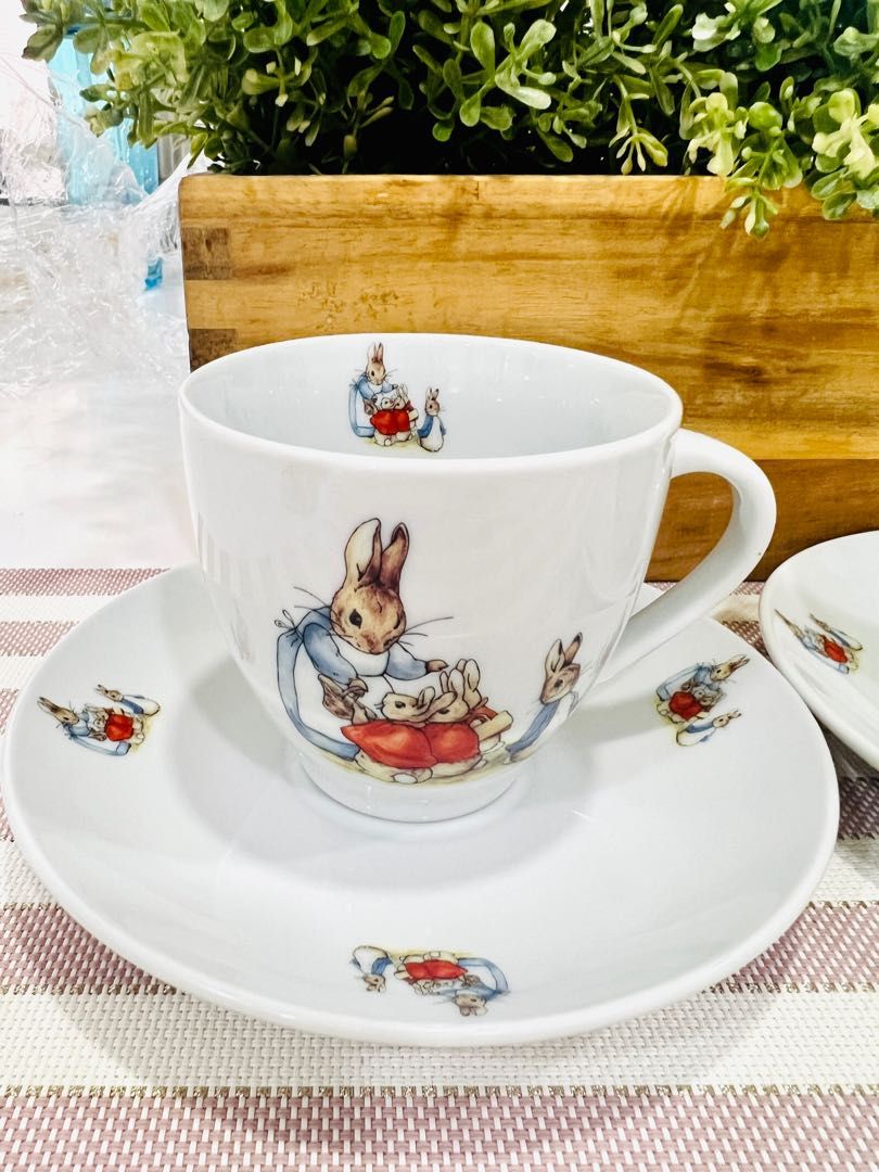 Peter Rabbit tea cup with saucer x 2 set, Furniture & Home Living