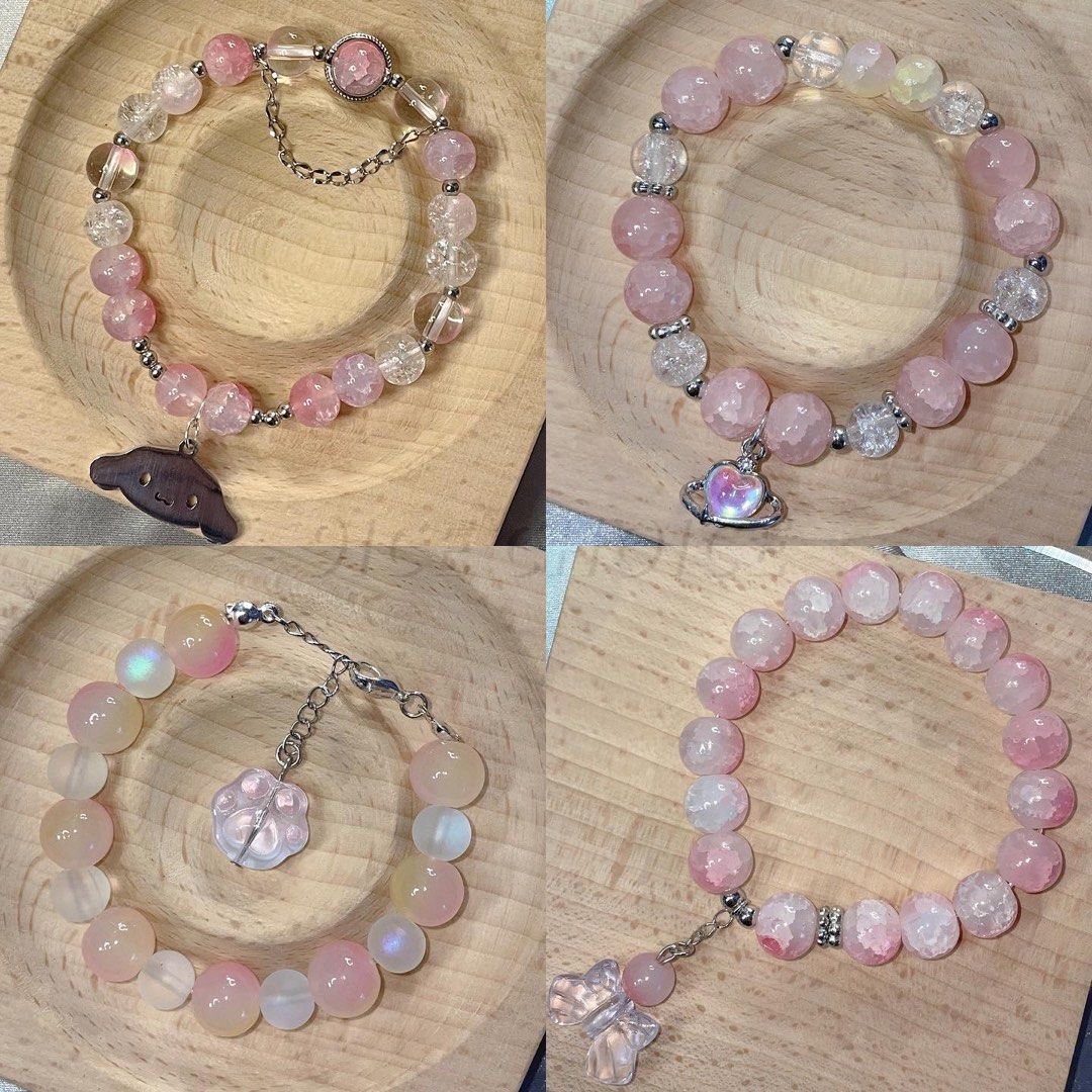 Pink Version Bracelets (Category: Bracelets) located in Singapore. Submitted by rsyss (Listing ID 1208877112, Image 1). Description: Price Starting From $14-$17 《HANDMADE BRACELET》 Please swipe all the picture and press in to see the information thank you 🫶🏻 - Able To Customize ✔️ Feel free to send in a DM enquiry about more information regarding the bracelets💙 - *Please take note that bracelets sold are non-exchangeable or refundable.