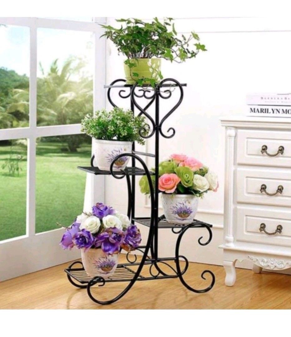 Plant Rack Plant Stand Wrought Iron Flower Pot Rack Metal Plant Stand