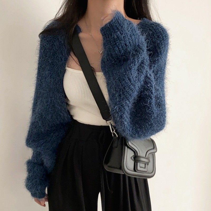 Furry black 2025 cardigan
