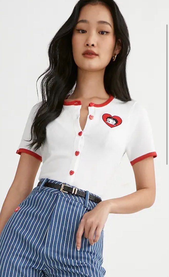 Pomelo x Betty Boop Top, Women's Fashion, Tops, Shirts on Carousell