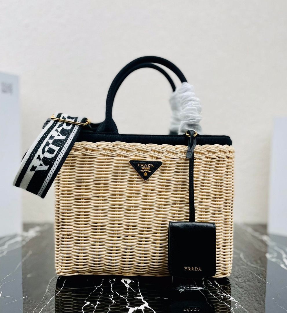 Prada straw best sale handbag