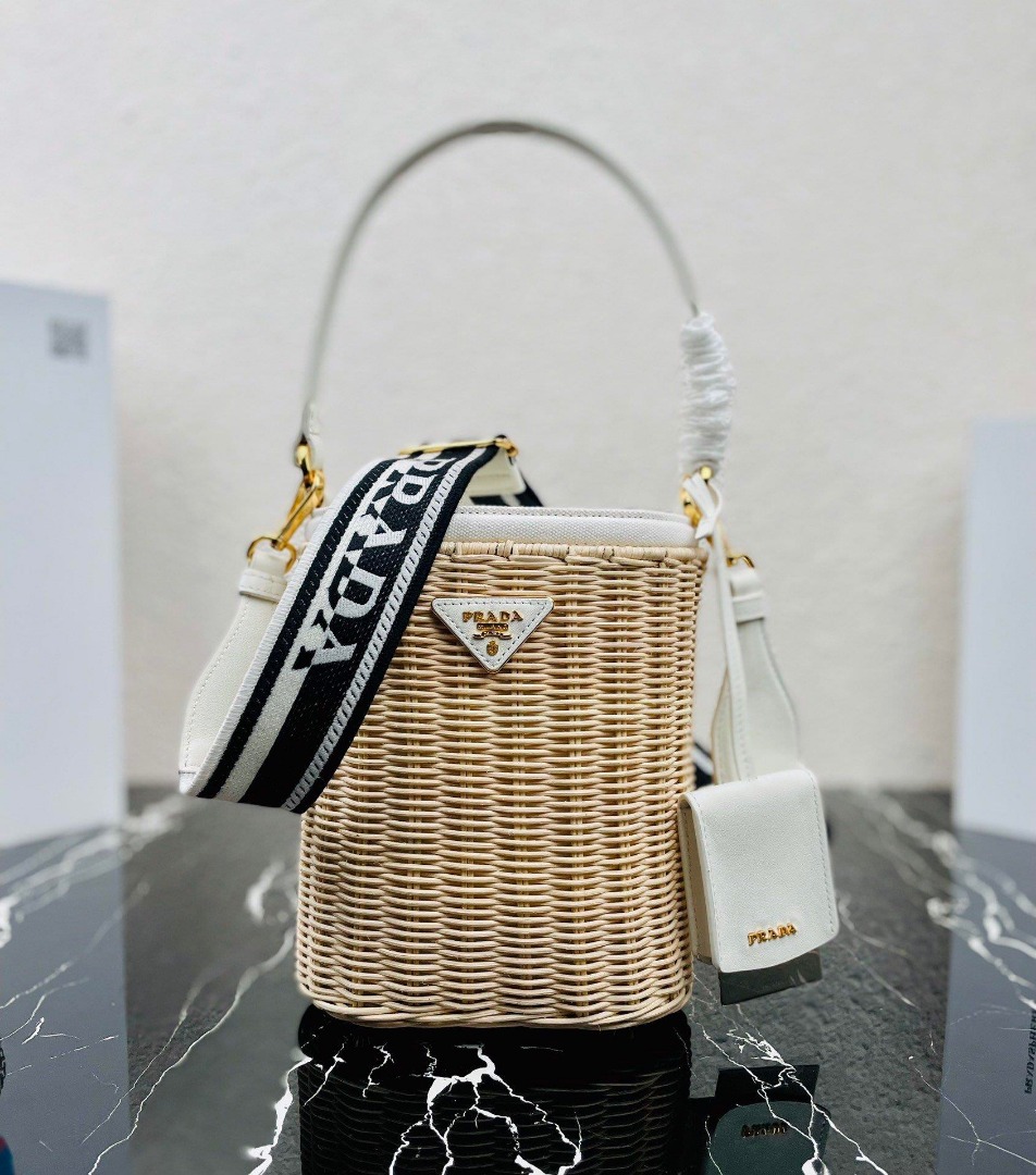 Prada rattan best sale bucket bag