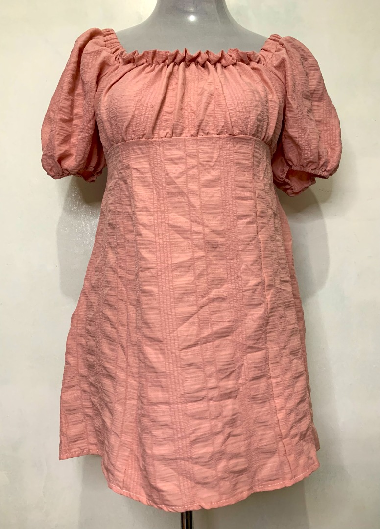 PINK PUFF SLEEVE KNIT DRESS main image 0