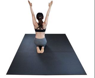 RevTime Extra Large High Density Exercise Mat 8 x 5 feet (96" x 60" x 1/4") 6 mm Thick