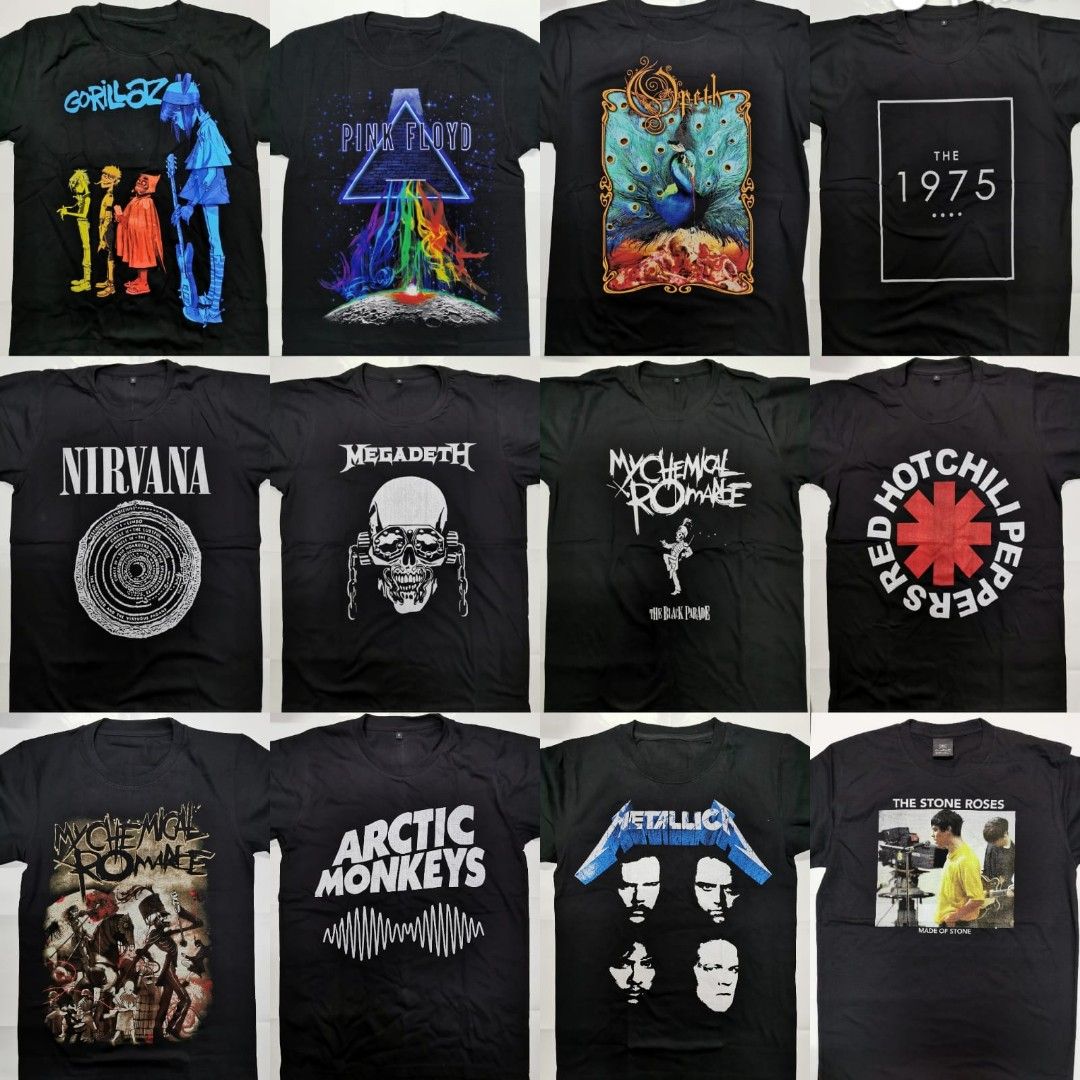specifikation Gendanne Vanvid Rock Band T-shirt Merchandise Band Tee- ACDC RHCP FF Artic Monkeys GNR Guns  N Roses Metallica Rolling Stones, Men's Fashion, Tops & Sets, Tshirts & Polo  Shirts on Carousell