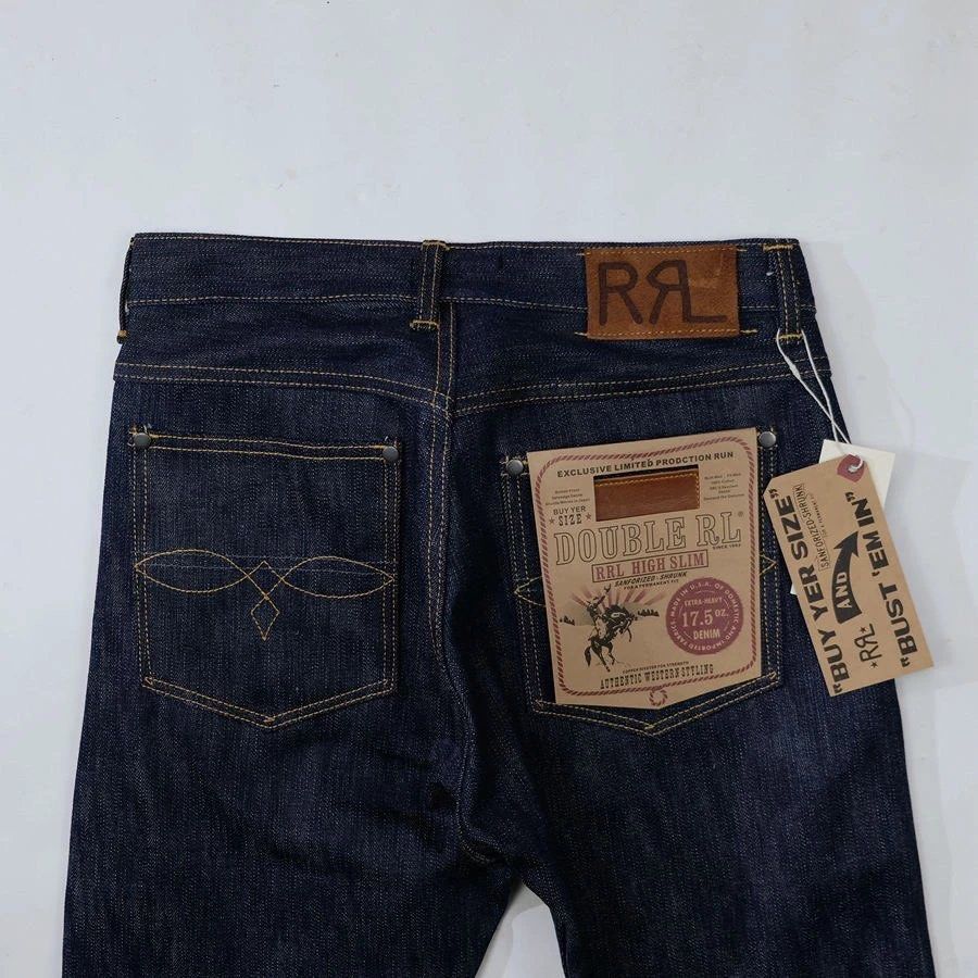 全新RRL RALPH LAUREN LIMITED EDITION HIGH SLIM DENIM, 男裝, 褲