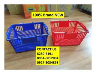 Shopping Basket Grocery Basket BLUE RED Steel Handle (NEW)
