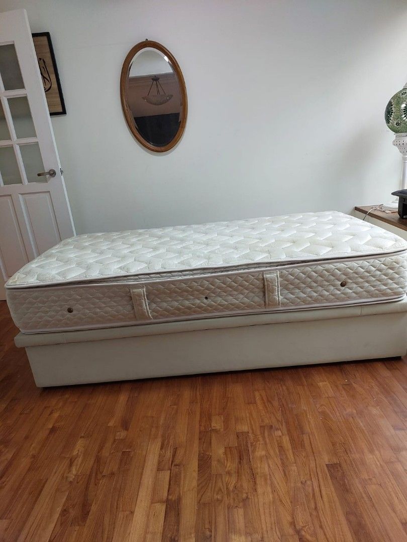 SEALY Super Single Divan Bed with storage compartment with hydraulic