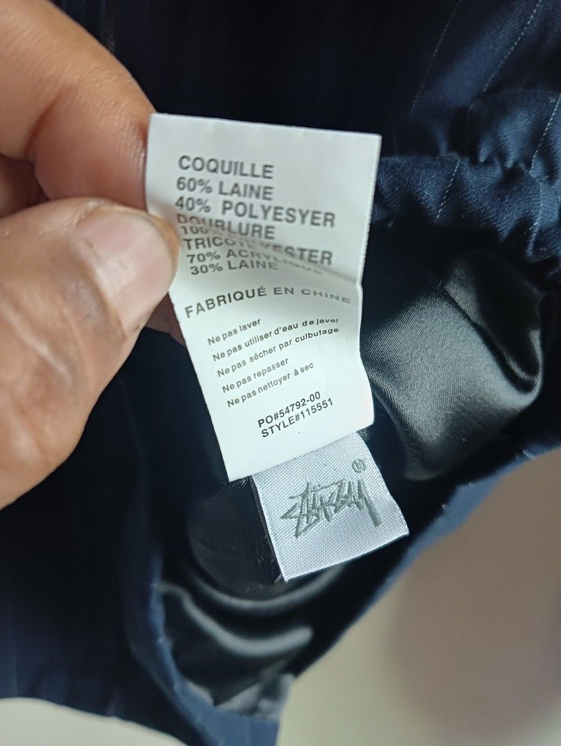 stussy x cdg pinstripe bing jacket