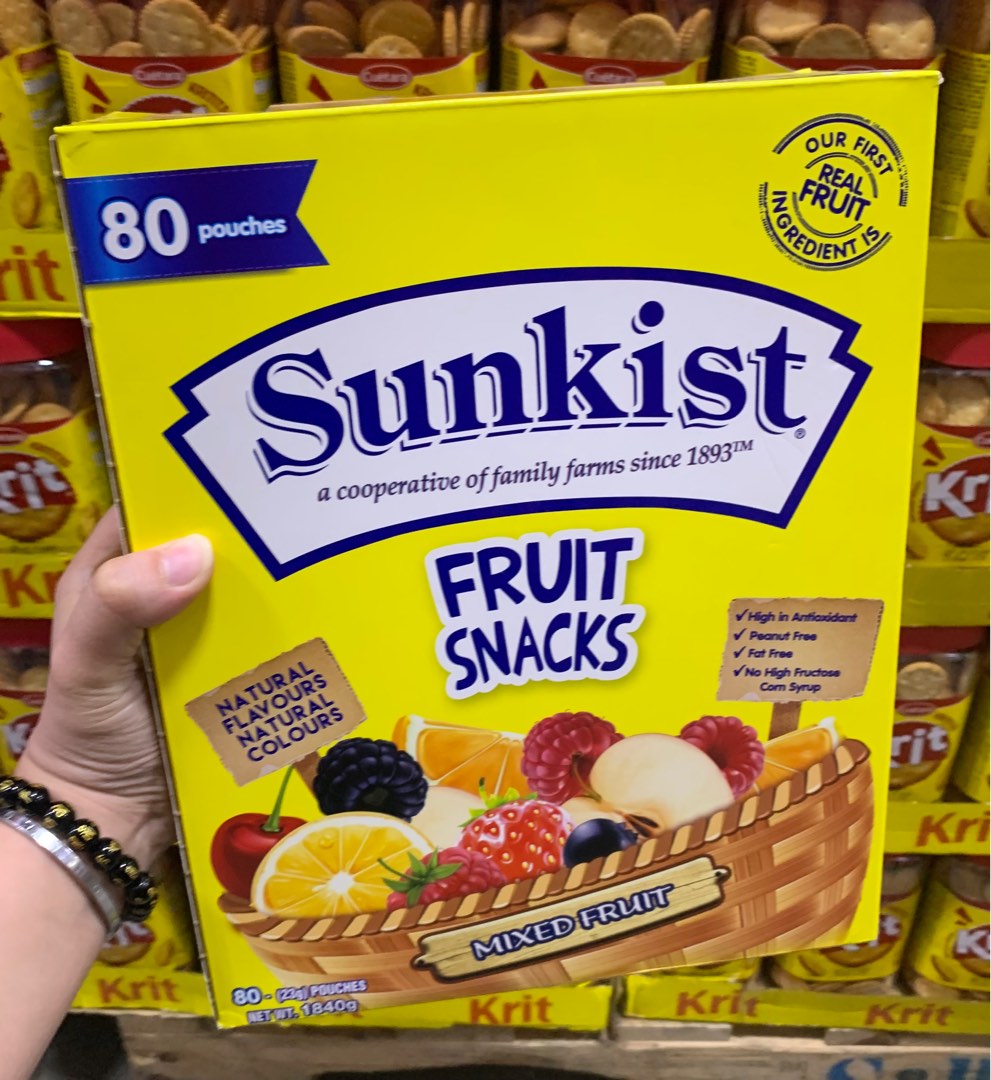 SUNKIST FRUITSNACKS MIXED FRUIT 80 POUCHES, Food & Drinks, Other Food