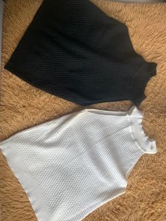 Tank top knit  hitam putih