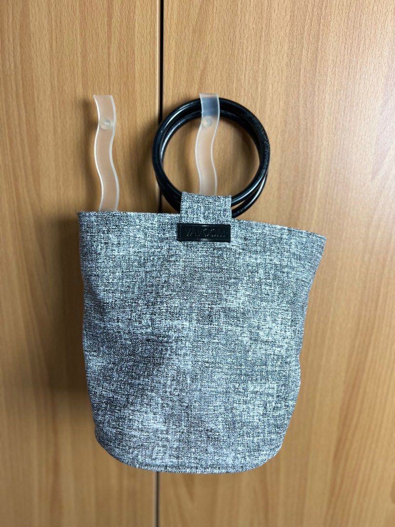 Tas kulit hitam putih - Leather bag black white Vavoom, Fesyen Wanita