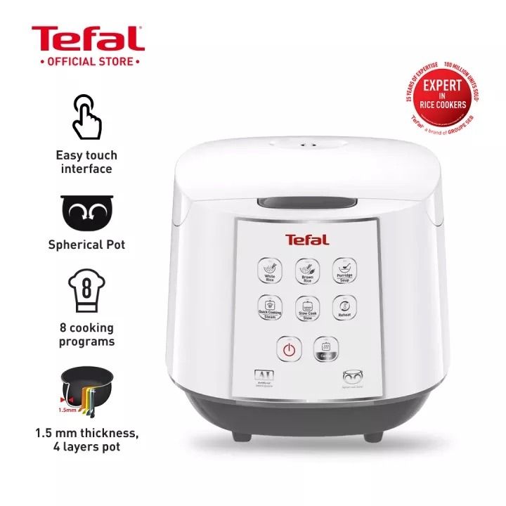 Tefal Easy Rice Fuzzy Logic Rice Cooker 1.8L RK7321 (10 Cups), TV