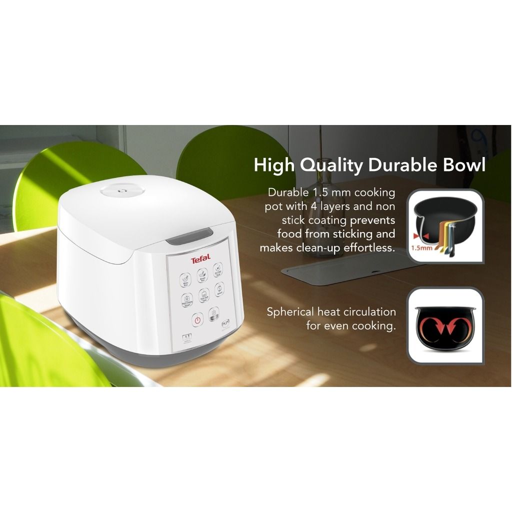 Tefal Easy Rice Fuzzy Logic Rice Cooker 1.8L RK7321 (10 Cups), TV