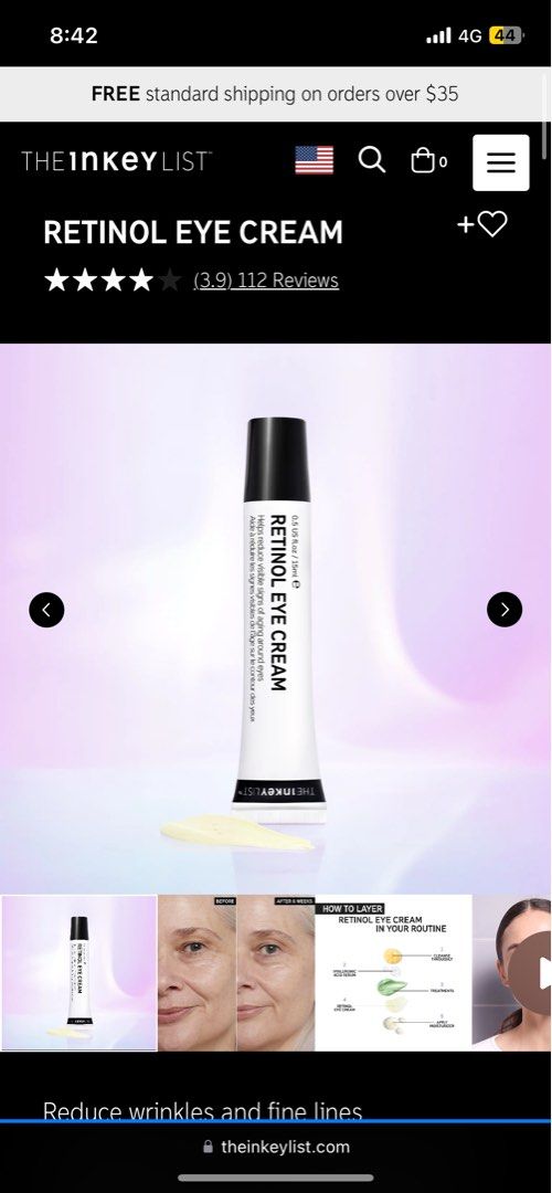 The INKEY List Retinol Eye Cream 15ml, Beauty & Personal Care, Face